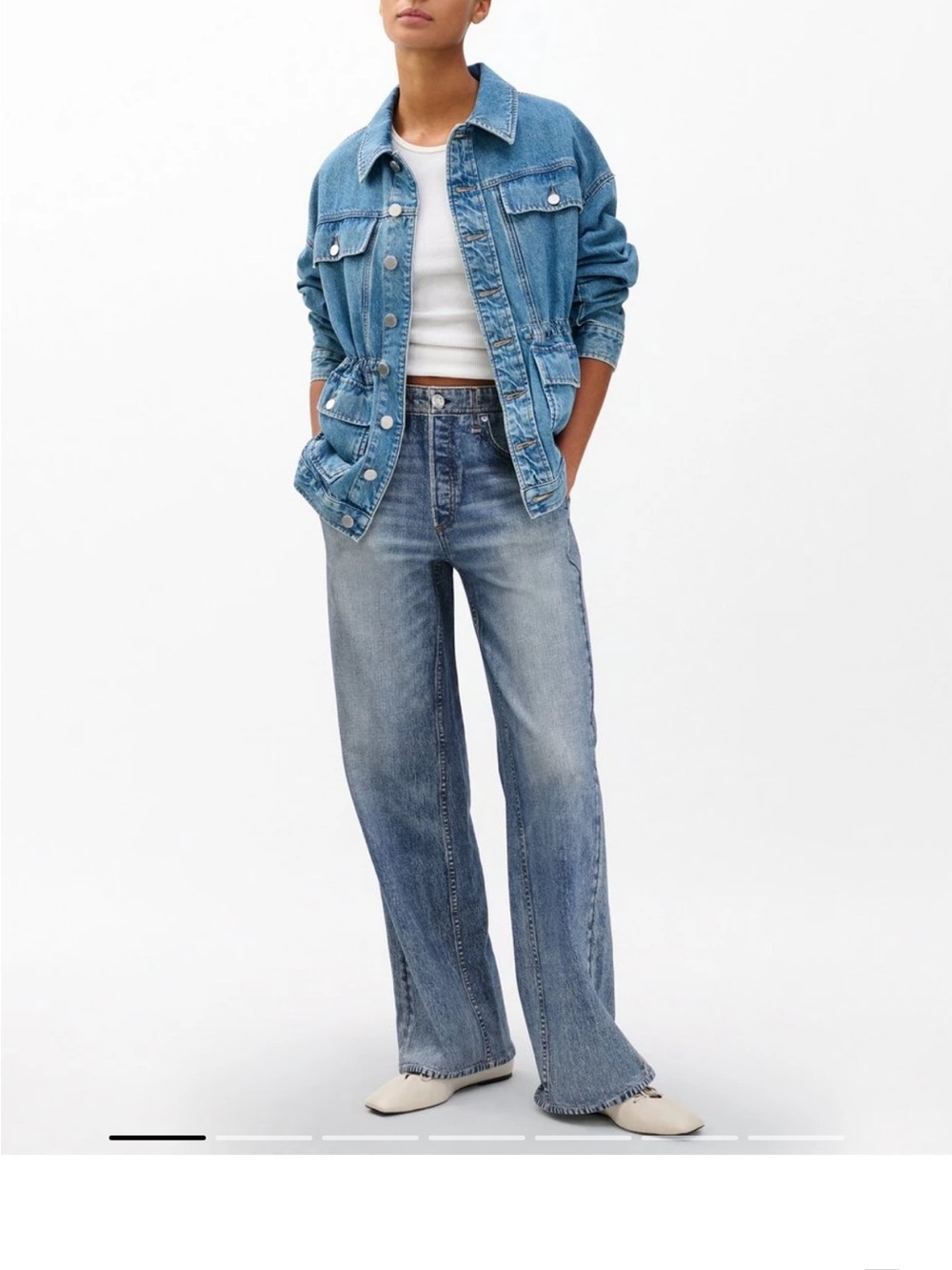 rag & bone Light Blue Wide-Leg Jeans